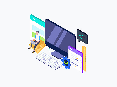 Web Design Isometric Illustration css design html illustration isometric ui ux web