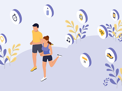 Smart Workout Isometric Illustration