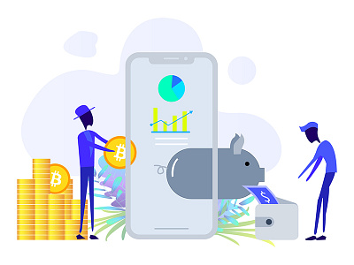 Cryptocurrency Saving Illustration