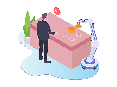 Smartcooker for Smart House Isometric Illustration