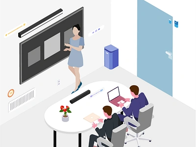 SmartThings Isometric Illustration 3d automatic control heater illustration isometric light remote smartdevice smarthome smarthouse smartroom smartthings voice