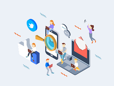 Social Media Isometric