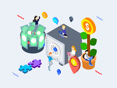 E Commercial Isometric 3d agency automatic business commercial heater illustration isometric network