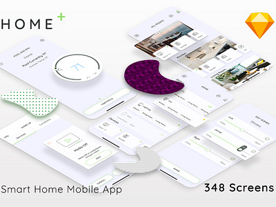 Homeplus - Smart Home Mobile App alert app control floor interface ios kit layout mobile security setting smarthome system ui ux