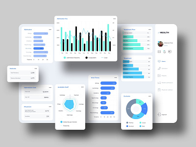 Vheatlh Dashboard UI admin balance chart check clean cost dashboard evaluate healthcare schedule times ui user utilities ux