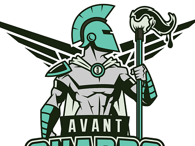 Avant Guards Mascot illustration mascot paintbrush spartan strength strong vector warrior wings