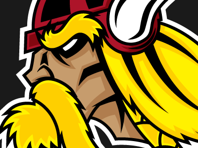 Local Logos: Mills High Viking gold illustration mascot red vector viking