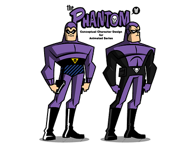 Phantom: The Animated Series bruce timm cartoon character design illustration purple vector