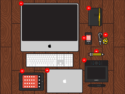 Lain3 Essentials accessories adventure time apple behance design tools essentials grid illustration mac vector wacom