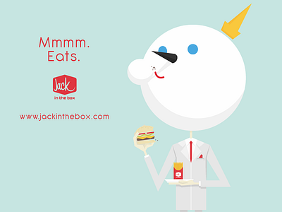 Jack in the Crack cheeseburger experimental fast food flat illustration fries illustration jack in the box mascot personal project vector