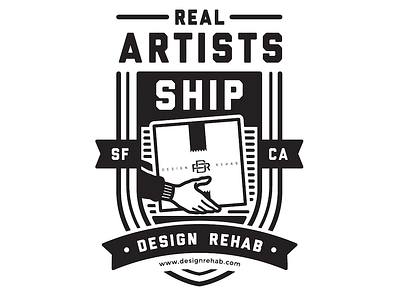 Real Artists Ship box california design rehab illustration san francisco ship vector