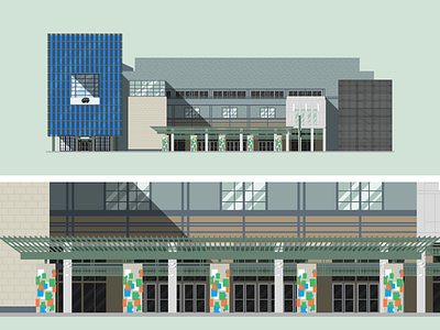 Austin Convention Center Flat Illustration 2014 austin convention center flat illustration landmark sxsw vector