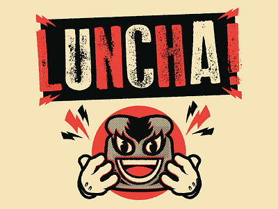 DFT - El Lunchador cartoon illustration luchador mascot mexican vector vintage wrestler