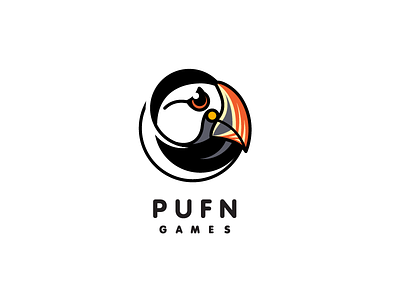PUFN Games Branding bird brand branding games illustration logo logo design puffin vector