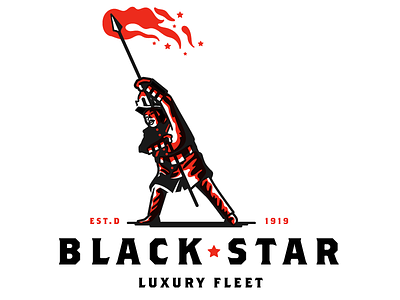 Black Star Line Logo african american black history boat fire illustration marcus garvey mascot spear vector