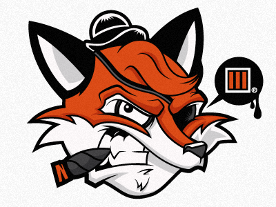 Felonious Fox Character Design cartoon fox illustrator typography vector