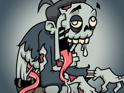 Zombie Dude cartoon halloween illustration illustrator vector walker walking dead zombie