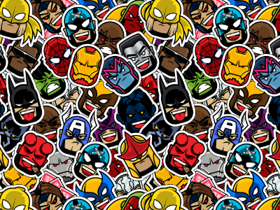 L3 Faces "Supers" - Kickstarter Project illustration illustrator mascots stickers superheroes vector