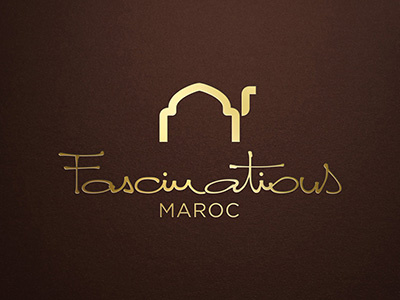 Logo Fascinations Maroc Gold brown dromedary embossing fascinations gold logo maroc
