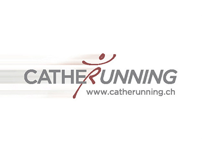 Logo & Corporate Identity Catherunning catherunning grey logo man red running speed