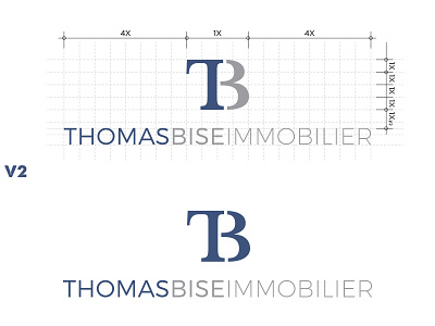Logo Thomas Bise Immobilier V2 Sans_Serif bleu blue grey gris immobilier logo logotype tb