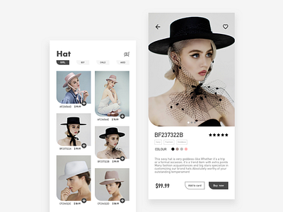 APP-design//Hat shop app design shop design ui ux