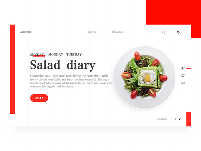 ABC Food-salad diary design ui ux web