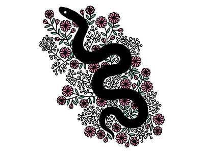 🐍 flower illustration simple snake