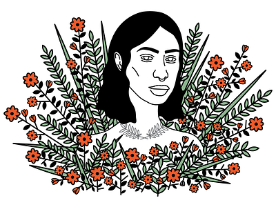 Freja flower illustration plants portrait simple vector