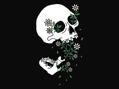 Growing Pains flower illustration plants simple skull vector