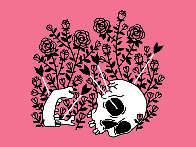 My Valentine flower illustration plants simple skull valentine valentines day vector
