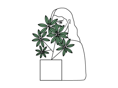 A Secret portrait vector plants simple illustration flower