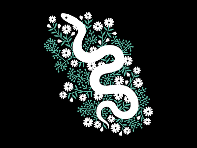 Black Snake flower illustration plants simple snake vector