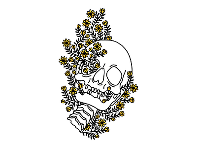 Skull2 flower illustration plants simple skull vector