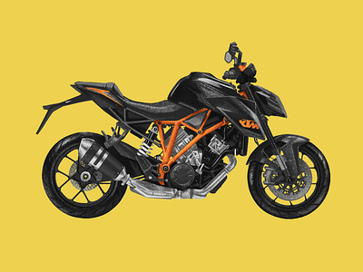 KTM 1290 Super Duke R black design diagram illustration motorcycle motorcycle art orange racing san francisco sportsbike texture yellow