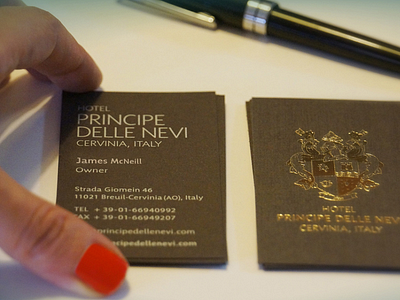 Hotel Principe delle nevi - Card boutique branding business card graphic design hotel hotels identity logo print