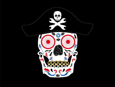 Sugar Skull Pirate bike bikes mountain biking skeleton skull sugar skull