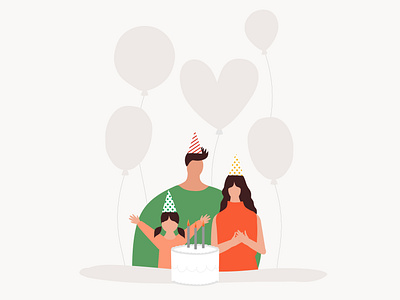 Birthday party digital design digital illustration family illustration landing page ui ux vector vectorart
