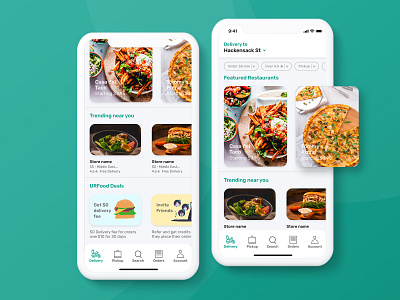 URFood - Delivery App Concept Design app app design delivery delivery app digital design food food app mobile mobile app ui ux