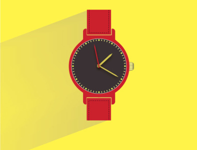 wrist watch adobeillustator design drawing drawingart graphic red vector vector art watch wristwatch