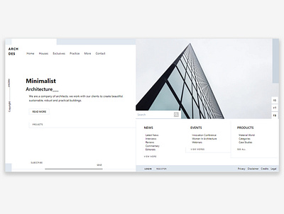 Archdes Minimalist Webdesign Concept app branding design minimal ui ux web website