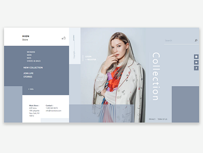 Hion Store Fashion Web Design Concept app branding design minimal ui ux web website