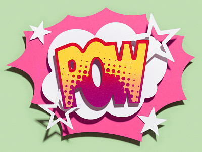 Power of the colors. POW illustration paperart