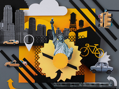 New York Paper art and collage collage collageart cutout design handcraft handmade illustation illustration new york paper art paper illustration papercut