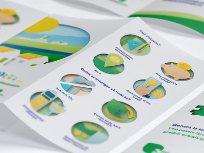Paper icons and design for a energy company