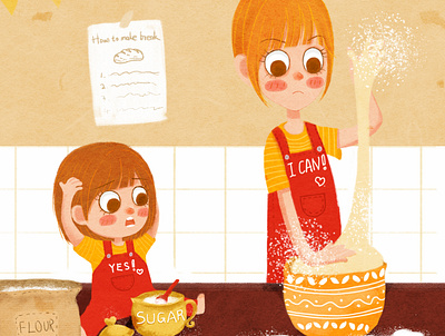 make bread child illustration