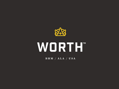 Worth™ alabama birmingham christian crown lockup logo mark usa woodworking