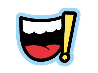 HYM Secondary dentist exclamation logo mouth