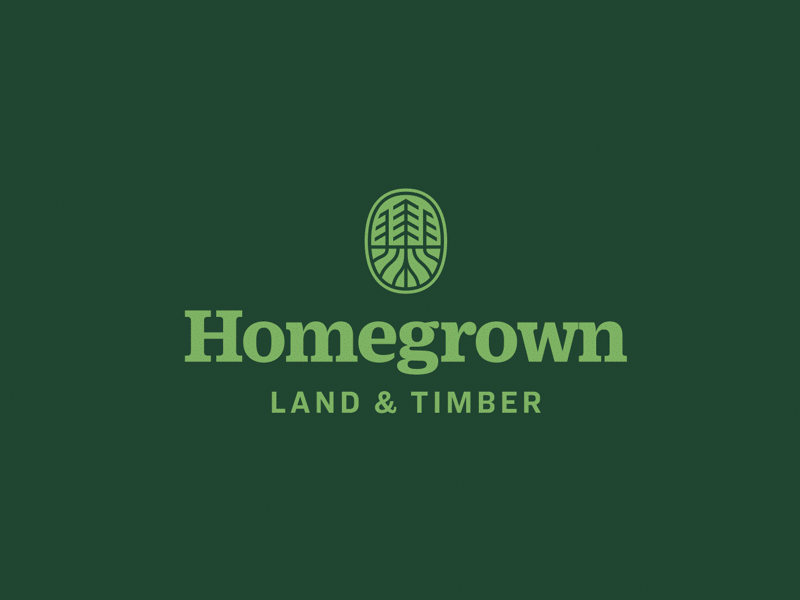 HLT alabama homegrown icon land logo mark timber trees