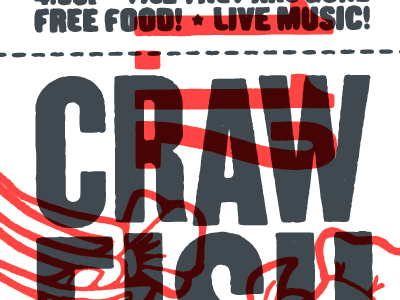 Crawfish Boil 2012 coaches loupe crawfish overprint poster